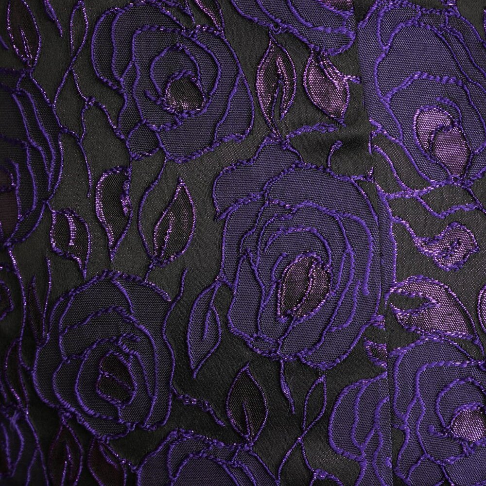 NWT Lulus Extravagant Party Shiny Purple Floral Jacquard Bodycon Dress - Picture 5 of 8